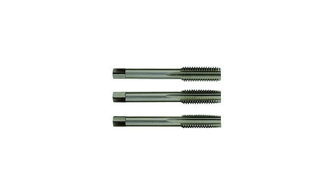 Set of 3 HSS DIN352 Hand Taps M8. Bright, uncoated. T Line