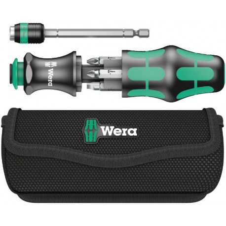 Wera Kraftform Kompakt 20 screwdriver handle, 6 bits, 100mm Rapidaptor extension