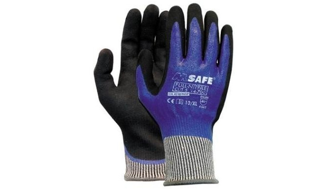 Safety gloves with level 5/D cut resistance M-Safe Full-Nitrile Cut 5 14-705, size 11/XXL