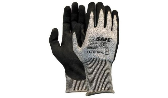 Lõikekindlad töökindad M-Safe Palm-Nitrile, lõikekindluse klass 5/D, nailon/HPPE/lükra/klaasfiiber, 