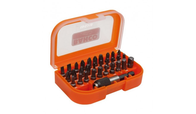 Bahco screwdriver bit set 31 pcs with quick release bit adaptor PH, PH2G, PZ, SL, Hex and TORX