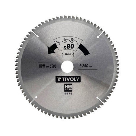 Saeketas Tivoly 250x30mm, z80, 3°, kõvale puidule