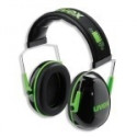 Earmuffs UVEX K1. SNR: 28dB, black/green, soft head band, ultra light 171 g.