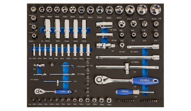 Irimo socket set 1/4 + 1/2", 3/3 foam, 94pcs