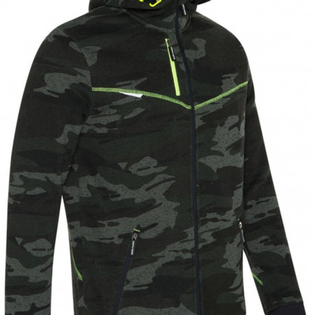 Zipped hoodie North Ways Botta 1509, camouflage/neon, size L