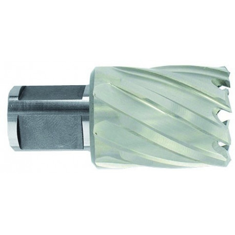 HSS core drill Tivoly Ø28X60X30 mm, short series, Weldon shank Ø19 mm. Bright, uncoated