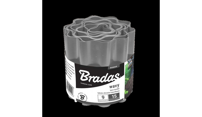 Lawn wavy board 9m x 25cm, gray