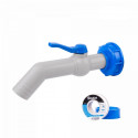 Komplekt - PP 45 ° kraan IBCS60x6 adapteriga 25 mm vooliku jaoks PTFE lindiga
