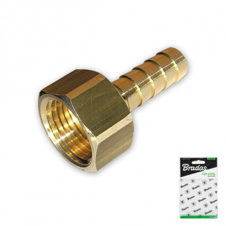 Ühendus 9 mm vooliku jaoks, 1/2" emane - MESSING