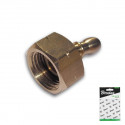 Two-segment connector 21,8"L female / 9-10mm - BRASS