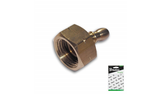 Two-segment connector 21,8"L female / 9-10mm - BRASS