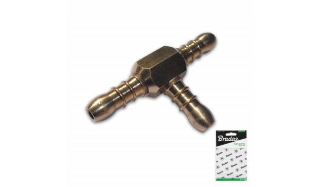 Tee 3 x 9-10mm nipple BRASS