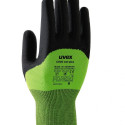 Защитные перчатки Uvex C500 Wet Plus, уровень порезов 5, салатовый/антрацит, размер 10