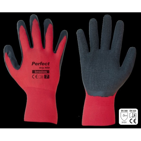 Gloves PERFECT GRIP RED latex, size 9
