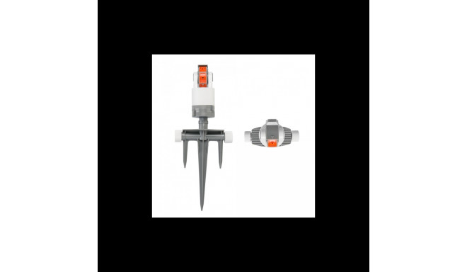 WHITE LINE 6-function rotary sprinkler on a three-tooth spike