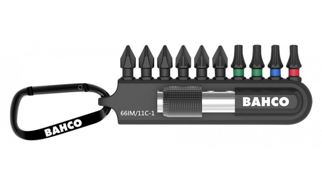 Bit set Impact 11pcs in holder, with carabiner. 25mm PH, PZ, TORX + bit holder