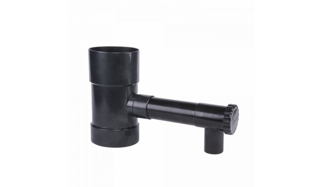 Rainwater collector / trap with valve - 90mm - GRAFIT