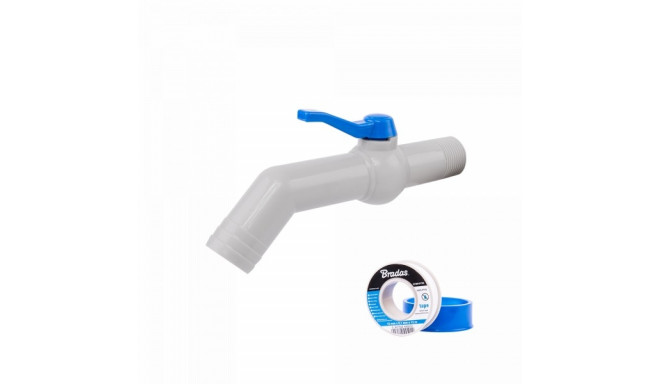 Komplekt - PP 45° 1'' segisti 25-32mm voolikule, pikkus 20cm, PTFE teibiga.