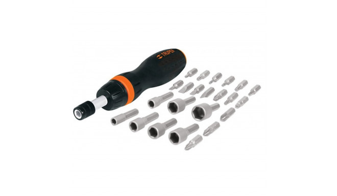 Ratcheting screwdriver & bits set 24pcs Truper®