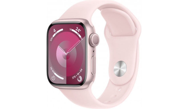 Apple Watch 9 GPS 41 мм Sport Band M/L, розовый (MR943ET/A)