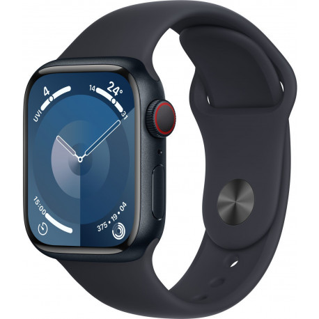 Apple Watch 9 GPS + Cellular 41mm Sport Band S/M, midnight (MRHR3ET/A)