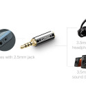 Ugreen audio adaptér jack 2,5 mm samec na jack 3,5 mm samice černý (20501)