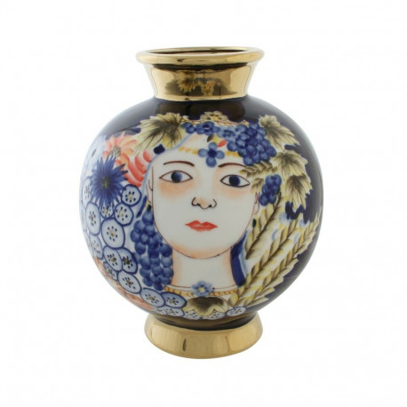 Vase DKD Home Decor Porcelain Black Shabby Chic (19 x 19 x 23 cm)