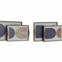 Paplāte DKD Home Decor 40,6 x 30 x 6 cm Bēšs Zils Koks MDF (2 gb.)