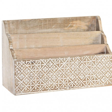 Multi-Purpose Organiser DKD Home Decor White Natural Mango wood 32 x 13 x 21 cm 33 x 12 x 21 cm Shee