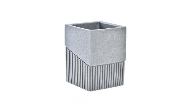 Toothbrush Holder DKD Home Decor Grey Resin 7,6 x 7,6 x 10 cm