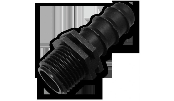 Connector 1/2" male thread, 16mm hose barb