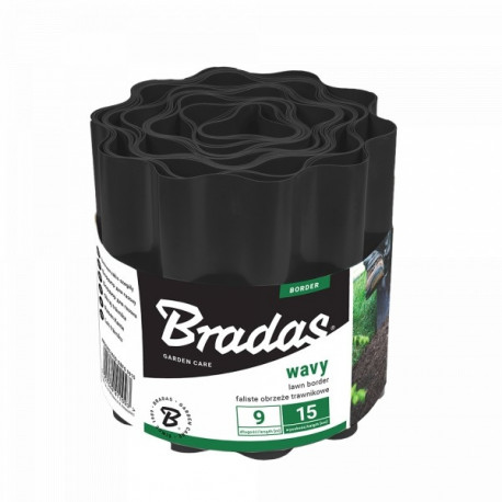 Lawn wavy board 9m x 20cm, black