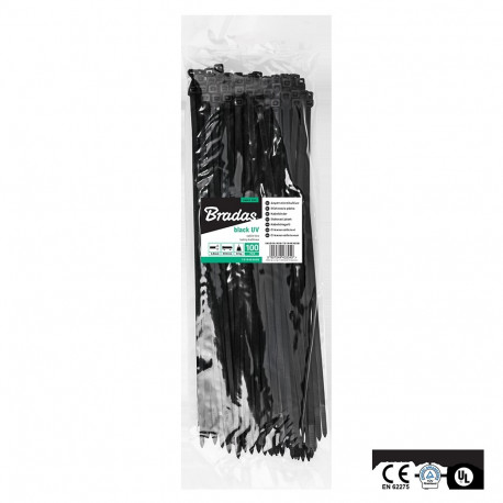 Cable ties 4,8 x 380mm, UVBlack 100pcs
