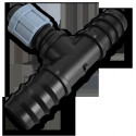 Tee, tape / 2 x 25mm hose barb