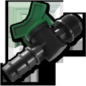 Valve, 3/4" male thread, 20mm hose barb