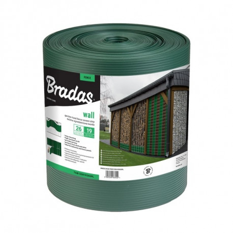 Garden fence screen strip SOLID 19cm x 26m, 1200g/m² green