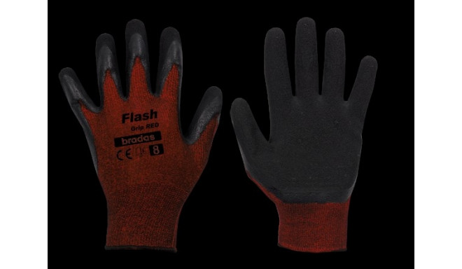 Gloves FLASH GRIP RED latex, size 9