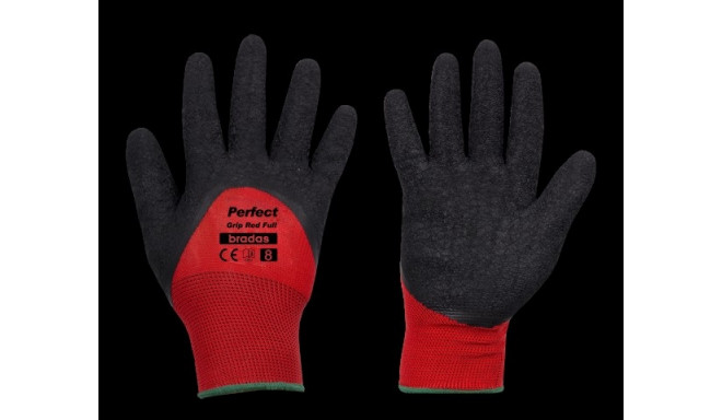 Gloves PERFECT GRIP RED FULL latex, size 8