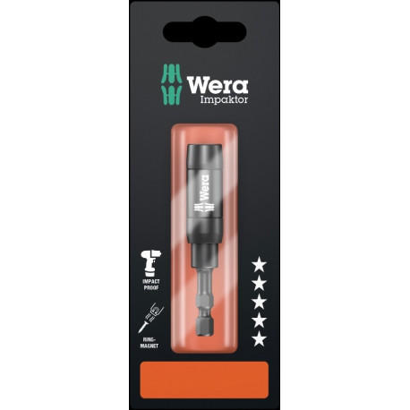 Wera 897/4 Impaktor 1/4" bit holder with magnet and retaining ring, 75mm