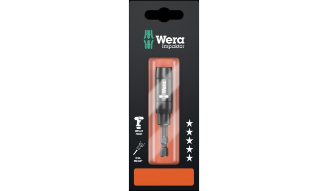 Wera 897/4 Impaktor 1/4" bit holder with magnet and retaining ring, 75mm