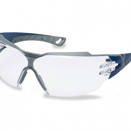 Safety spectacles Uvex cx2, clear lense, supravisionv excellence coatong. blue/grey frame