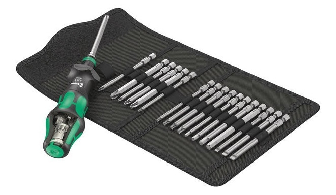 Wera Kraftform Kompakt Turbo komplekt: 1 kruvikeeraja käepide ja otsikute komplekt 89mm SL+PH+PZ+TOR