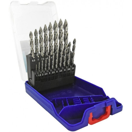 Metal drill bit set 1-10mm, "Smart Point" progressive tip, 19pcs