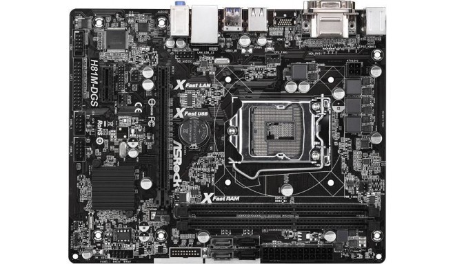 ASRock H81M-DGS, H81, DualDDR3-1600, SATA3, DVI, mATX