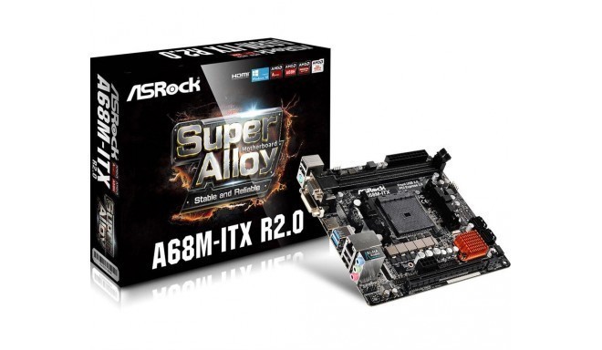 ASRock A68M-ITX R2.0, A68H, DualDDR3-2133, SATA3, RAID, HDMI, DVI, D-Sub, mITX