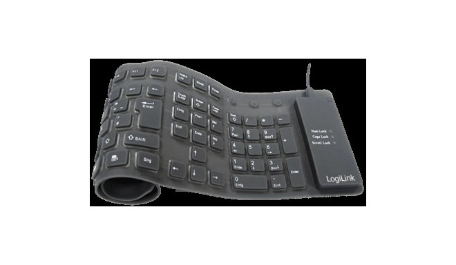 LogiLink Silikon-Tastatur schwarz USB 2.0 wasserdicht