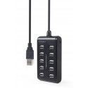 Gembird UHB-U2P10P-01 10-port USB 2.0 hub, black