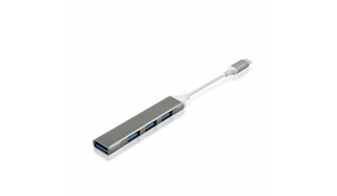 Goodbuy mini adapter (jaotur) USB-C (Type-C) kuni 4 x USB 3.0 hõbedane