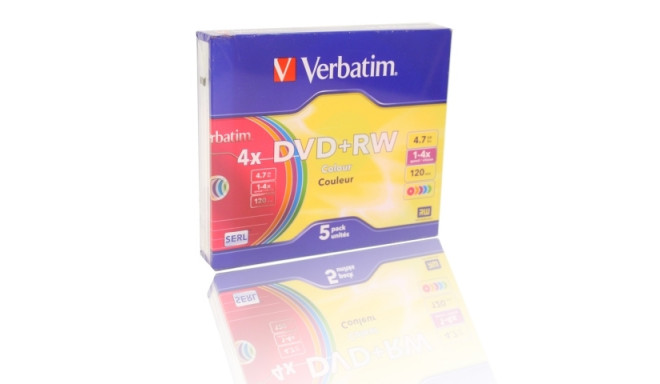DVD+RW VERBATIM COLOR 4.7GB X4 (SLIM 5)