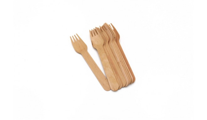 DISPOSABLE WOODEN FORK 10PCS